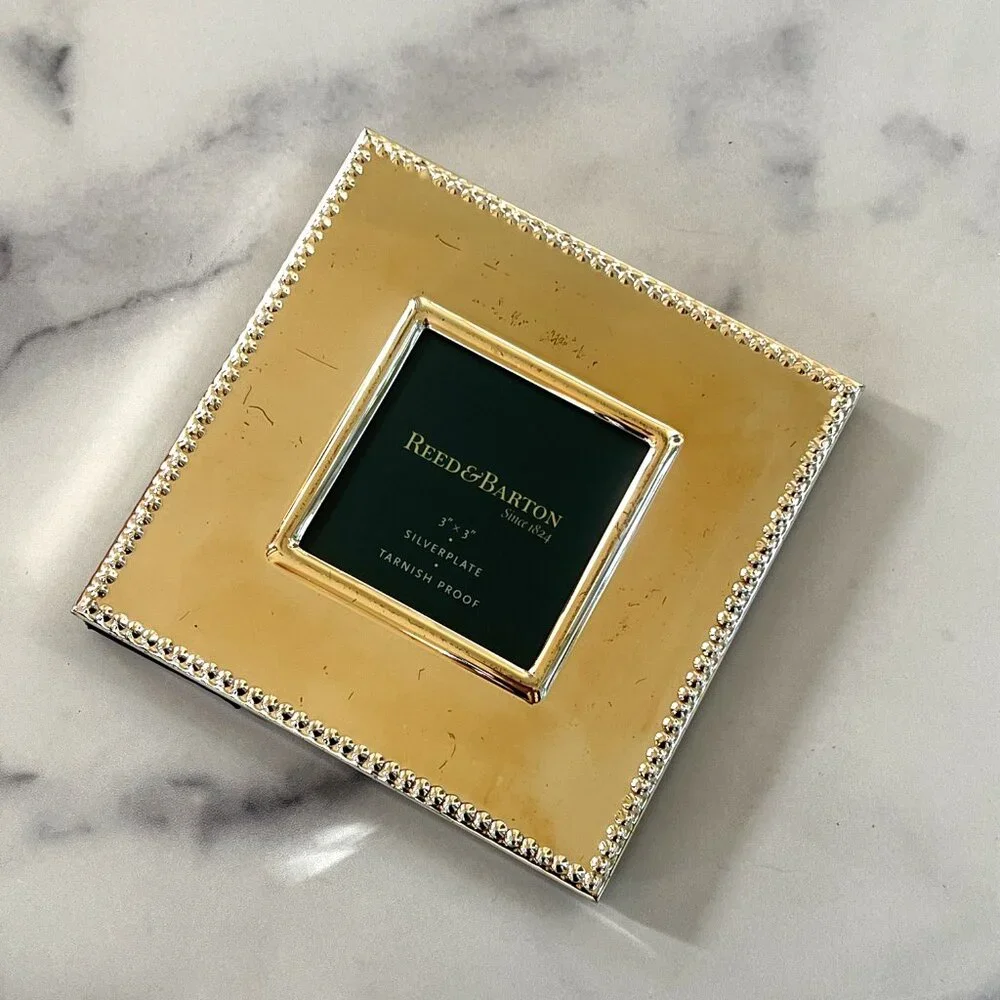 Reed & Barton Silver Plated Lyndon 3 x 3 Picture Frame